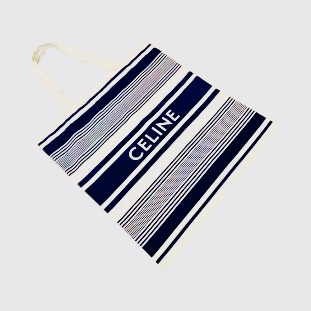 CELINE Striped Canvas Tote Bag - Picture 6 of 6